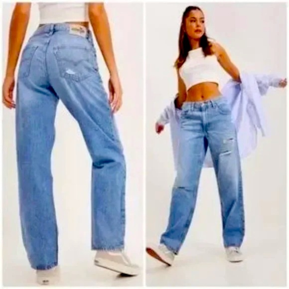 Silver tab Levi’s 94 baggy distressed denim jeans 28  $89 boho casual casual - Picture 1 of 7